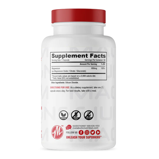 Magnesio 90 Cápsulas | Metabolic Nutrition