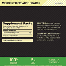 Cargar imagen en el visor de la galería, Creatine Powder Micronizada 300g | Optimum Nutrition
