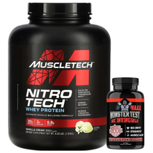 Cargar imagen en el visor de la galería, COMBO MASA MUSCULAR MAGRA + AUMENTO DE PODER: Nitro 4LB (proteína + creatina + aminoácidos) + MonsterTest Maxx 90 caps
