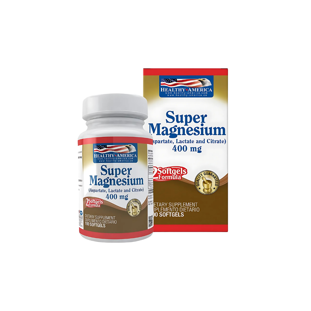 Super Magnesium 400mg (100 softgels) | Healthy America