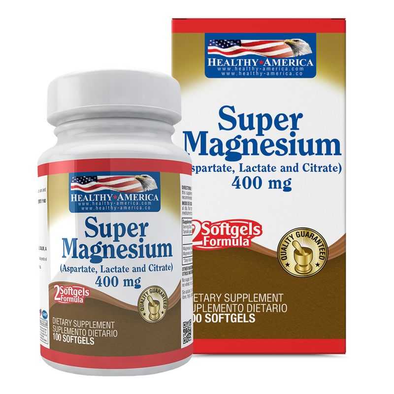 Super Magnesium 400mg (100 softgels) | Healthy America