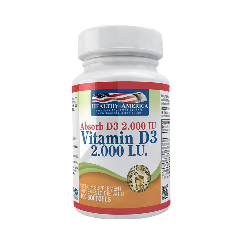 Vitamin D3 2000IU 100 softgels | Healthy America