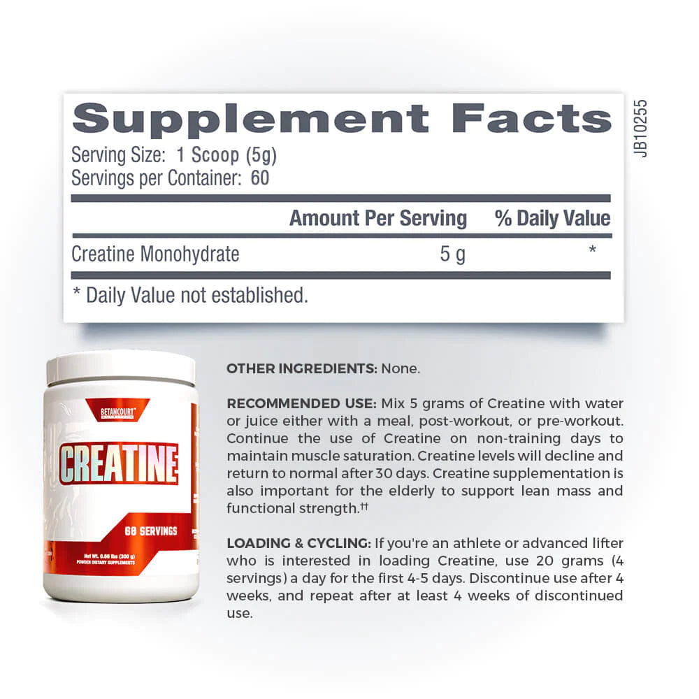 Creatina monohidratada 60 servs | Betancourt Nutrition