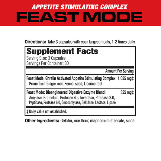 Feast Mode (Estimulador de apetito) 90 cápsulas | MuscleMeds