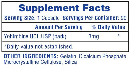 Yohimbina HCL 90 capsulas | Hi-Tech Pharmaceuticals